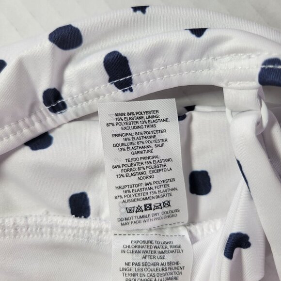 ASOS Design White & Navy Polka Dot Triangle Bikini Top Swimwear Size US 6 - Picture 5 of 5